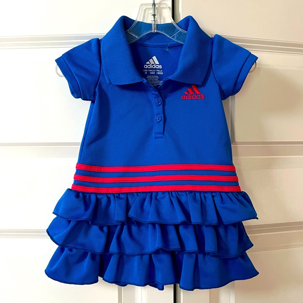 Adidas Baby Dress Blue Ruffles Size 3 Months